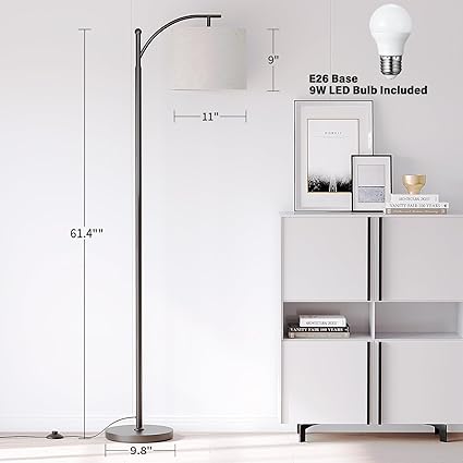 Luminária de Chão Arqueada com Lâmpadas LED