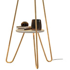 Luminária Abajur de Chão Estilo Industrial Vintage Dourado