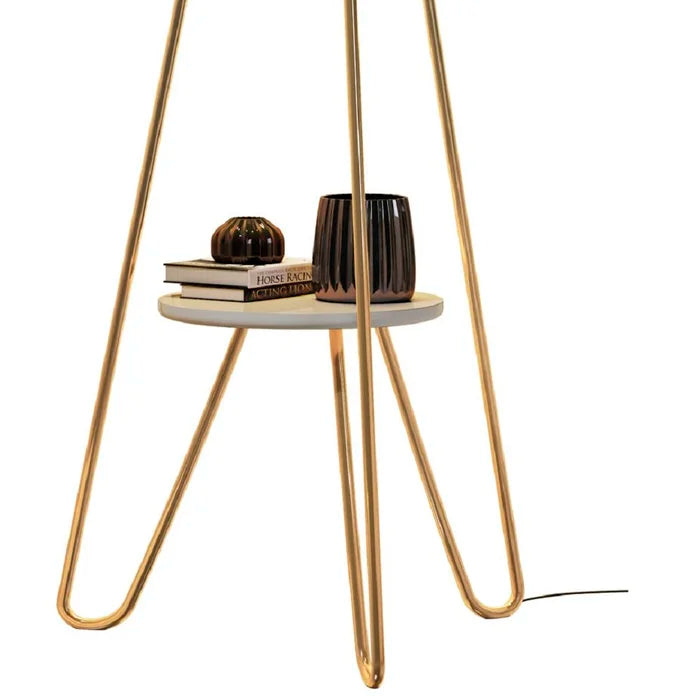 Luminária Abajur de Chão Estilo Industrial Vintage Dourado