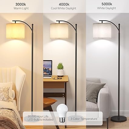 Luminária de Chão Arqueada com Lâmpadas LED