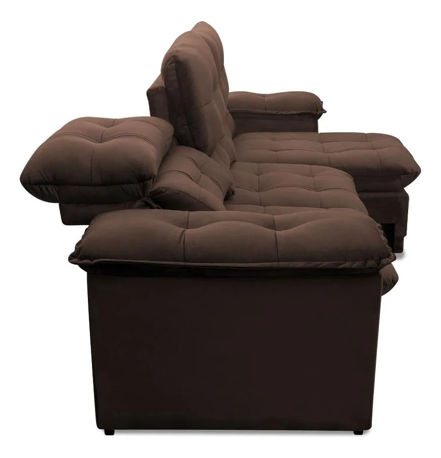 Sofá Retrátil Reclinável Suede Velut