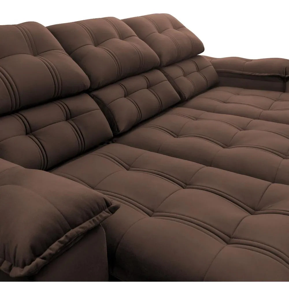 Sofá Retrátil Reclinável Suede Velut