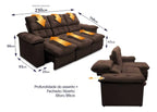 Sofá Retrátil Reclinável Suede Velut