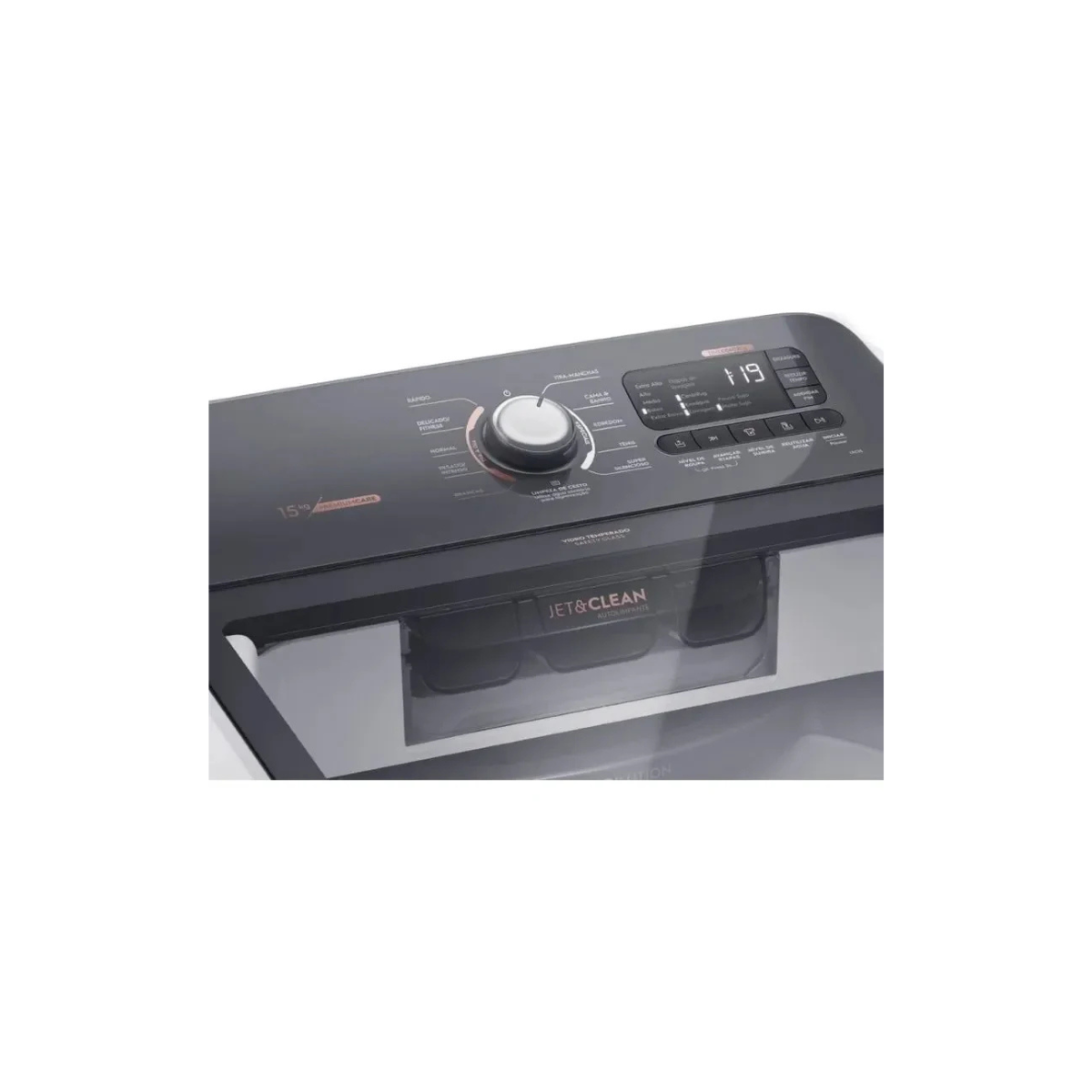 Máquina de Lavar 15kg Premium Care com Cesto Inox, Jet&Clean e Time Control LEC15