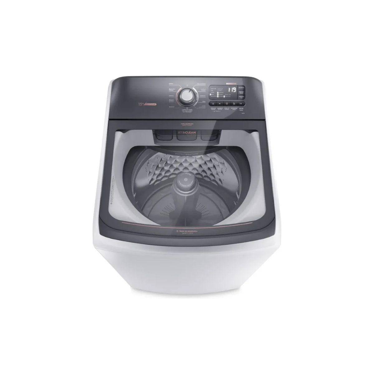 Máquina de Lavar 15kg Premium Care com Cesto Inox, Jet&Clean e Time Control LEC15