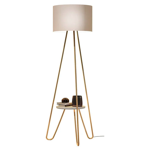 Luminária Abajur de Chão Estilo Industrial Vintage Dourado