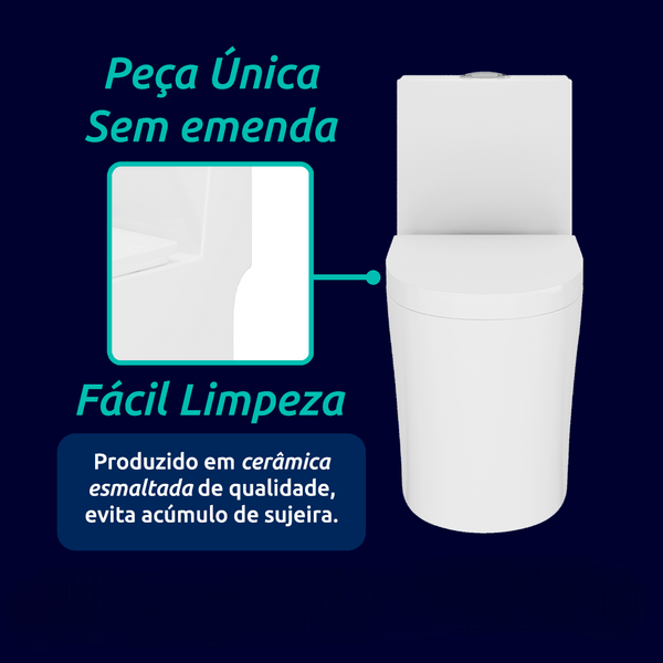 Vaso Sanitário Monobloco Jet Flushing Soft Close Branco