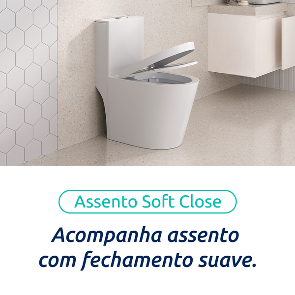 Vaso Sanitário Monobloco Jet Flushing Soft Close Branco
