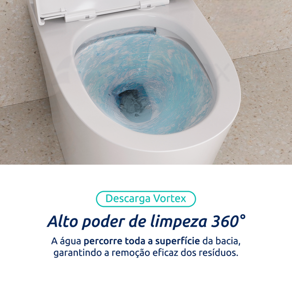 Vaso Sanitário Monobloco Jet Flushing Soft Close Branco